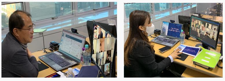 한국우편사업진흥원 우편고객센터 신입직원 100기 ZOOM 온라인 교육실시가 진행되는 모습